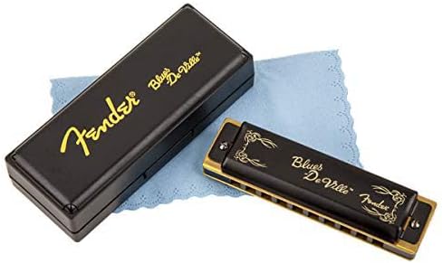 Fender Blues DeVille Harmonica - Key of A Bundle with Carrying Case, Austin Bazaar Online Manual, and Polishing Cloth