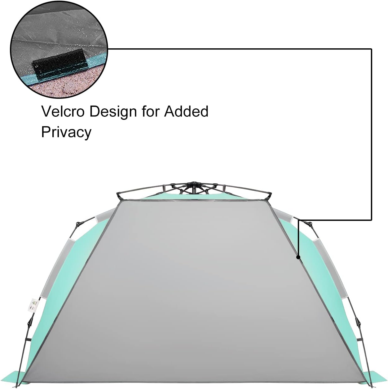 Oileus XX-Large Pop Up Beach Tent Sun Shelter for 5-6 Person Portable Sun Shade Instant Tent for Beach with Carrying Bag, Stakes, 6 Sand Pockets, Anti UV for Fishing Hiking Camping Light Green