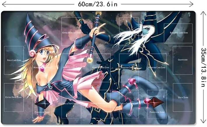 New Mlikemat Playmat Dark Magician Girl TCG CCG OCG Trading Card Game Mat with Zones + Free Bag (ZD014-27-A)