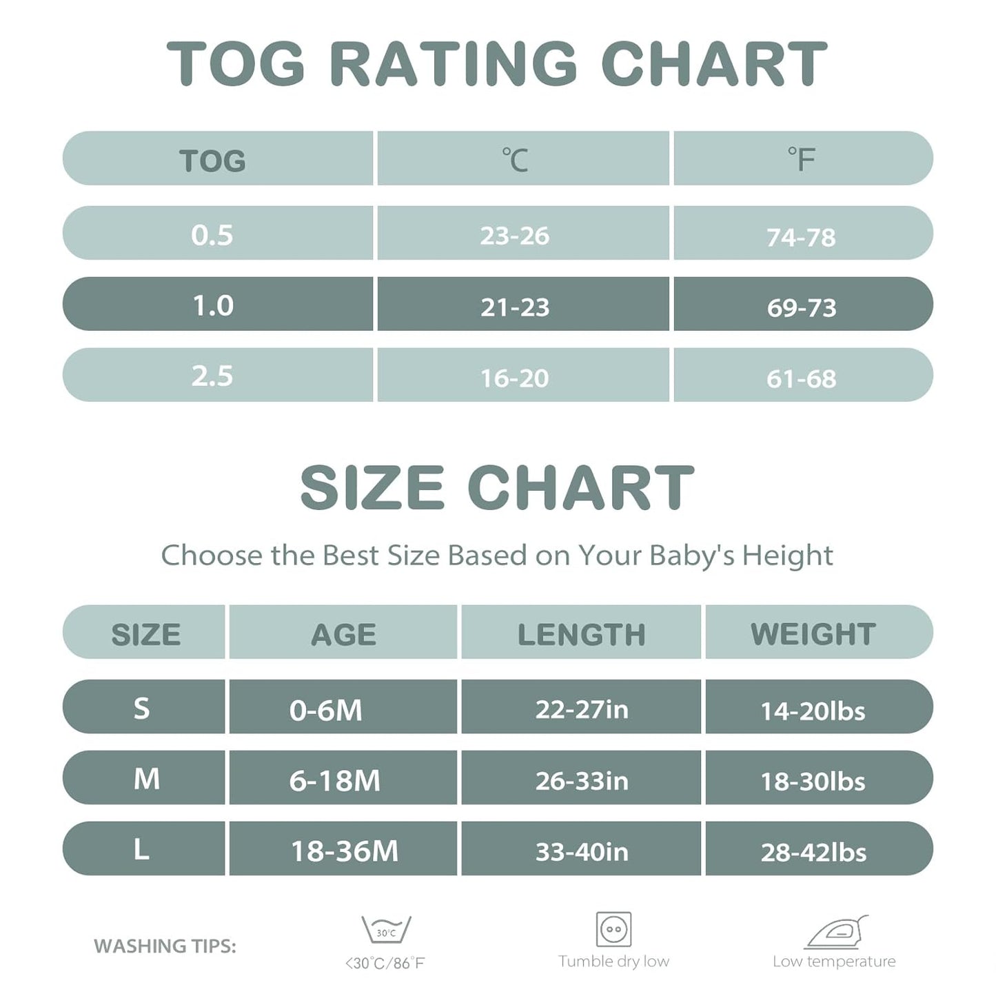 Mosebears Unisex Baby Sleep Sack 1.0 TOG, Supersoft Rayon Made from Bamboo Wearable Blanket with 2-Way Zipper (Sage&Green,0-6 Months)