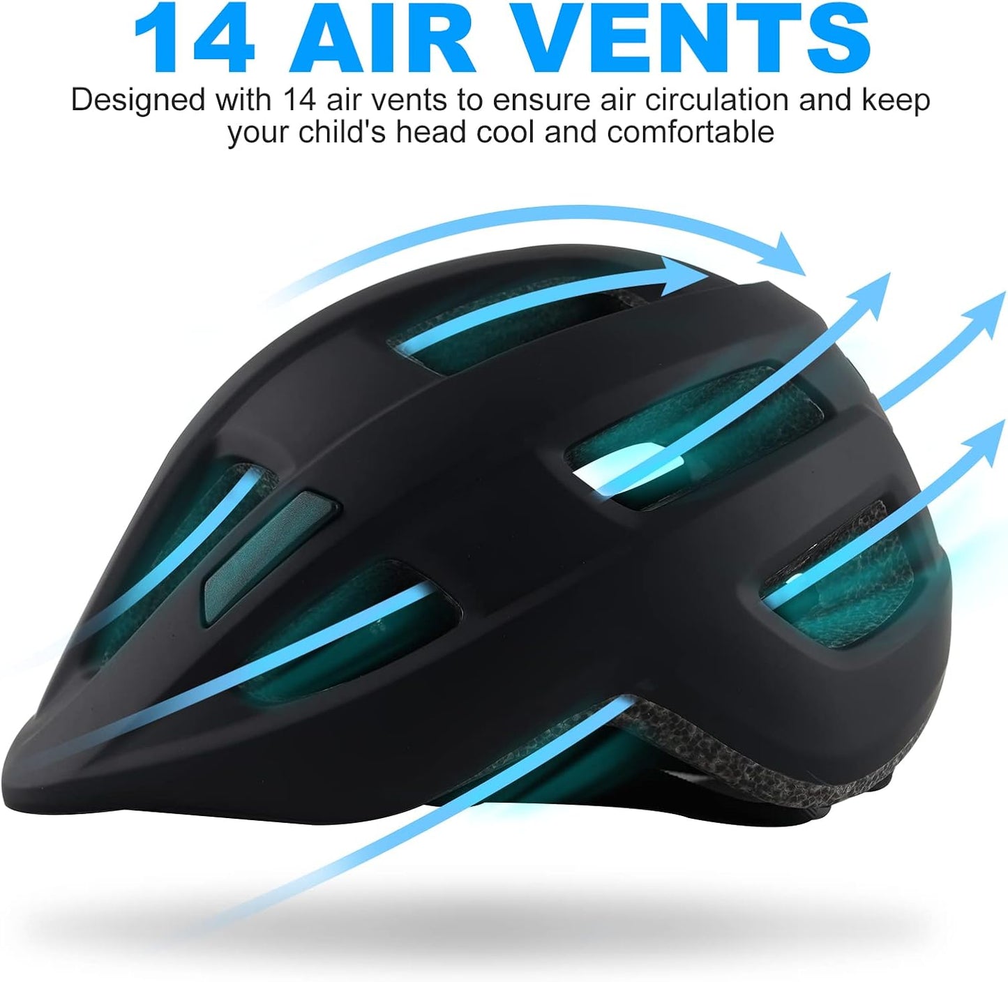 Kids Bike Helmet for Ages 1-8 Years, Adjustable Toddler Boys and Girls Helmets, Lightweight Child Infant Bicycle Cycling Scooter Sports Helmet 48-54cm