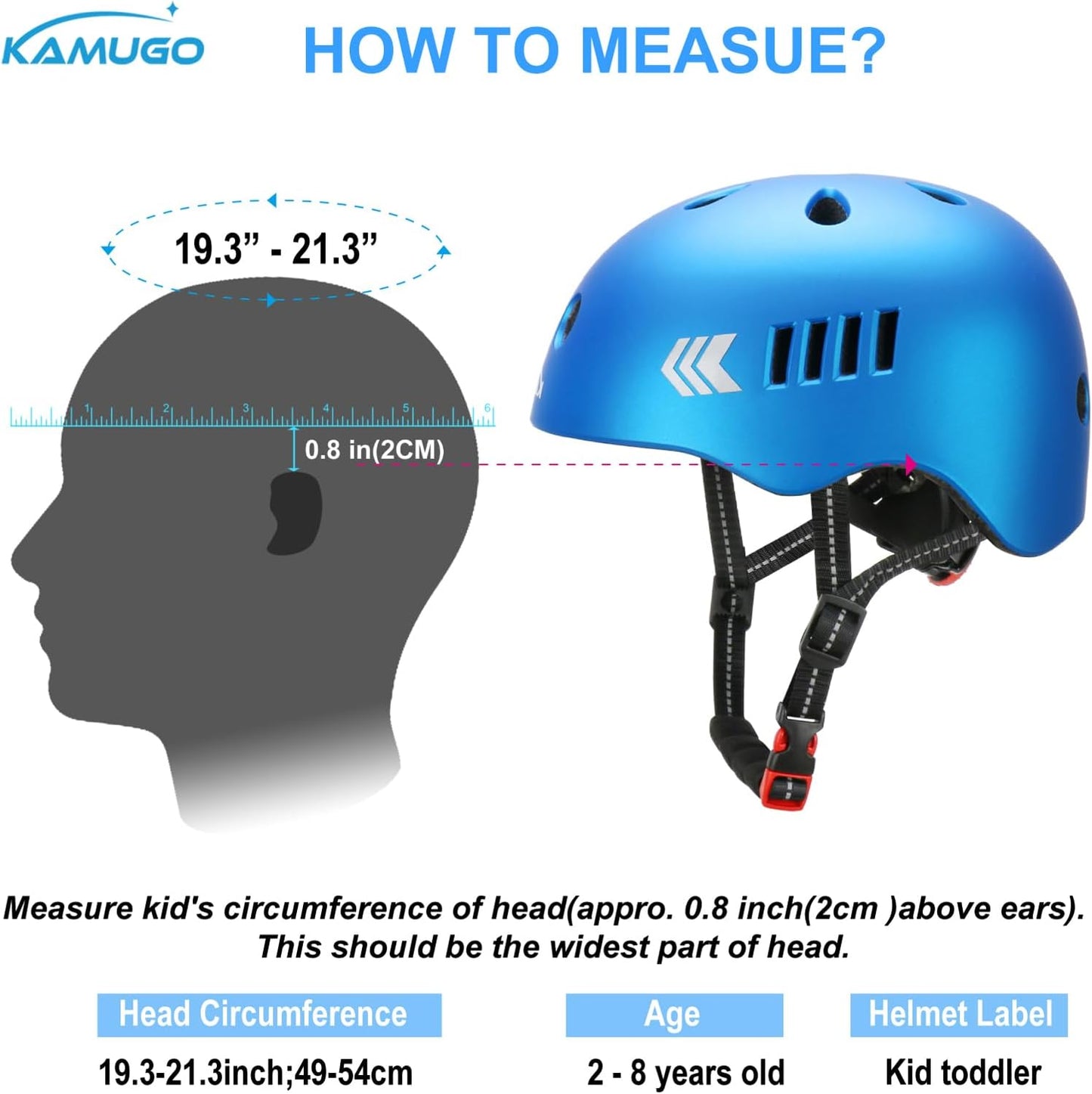 KAMUGO Kids Bike Helmet Set, Toddler Helmet for Ages 2-8 Boys Girls with Sports Protective Gear Set Knee Elbow Wrist Pads for Skateboard Cycling Scooter Rollerblading