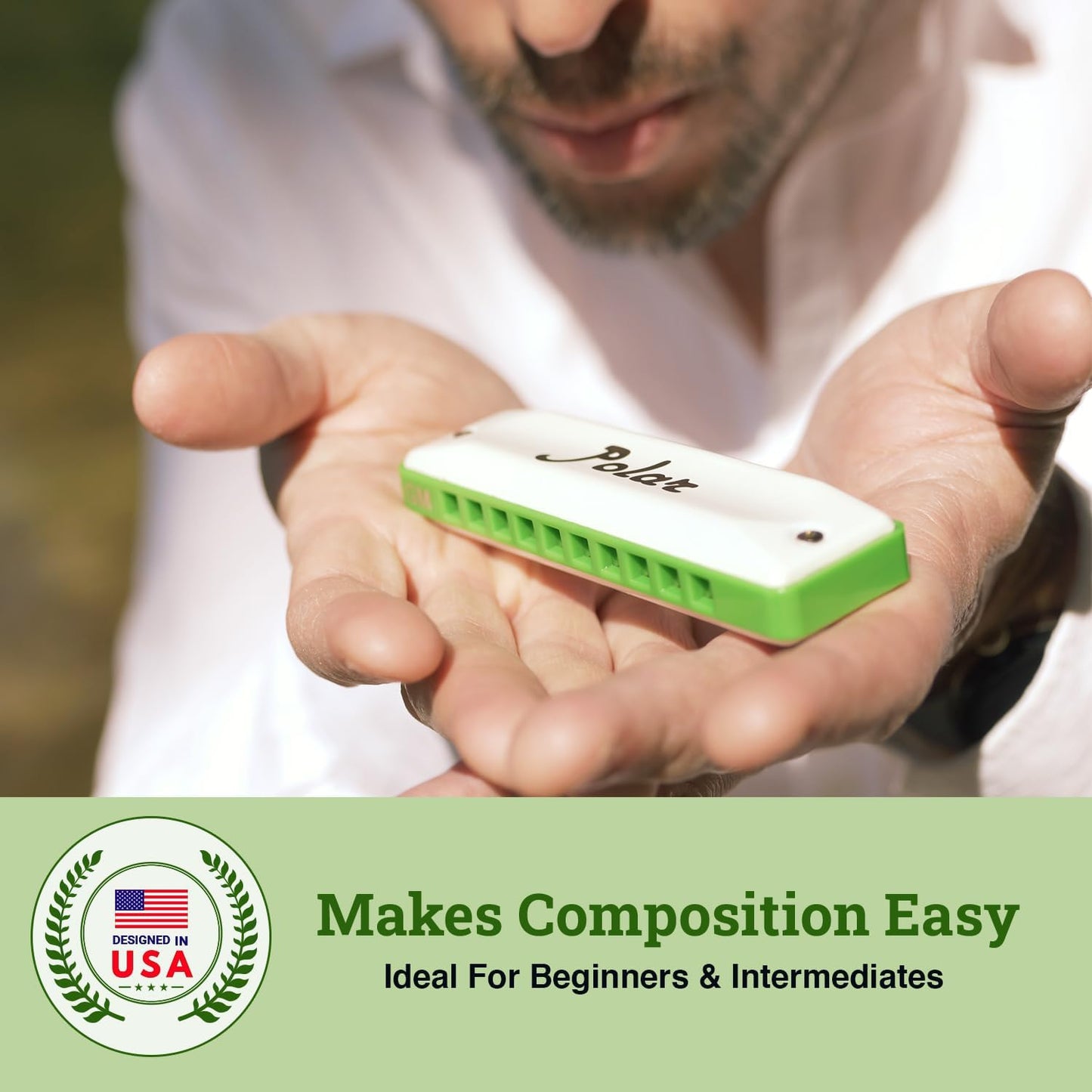 Polar Diatonic Melody Tuned Harmo Harmonica Key of Ab - Special Tuning for Easy Melodies in Cross Harp, 2 Octaves Without Bends, Loud & Responsive with Smooth Edges - USA-Checked