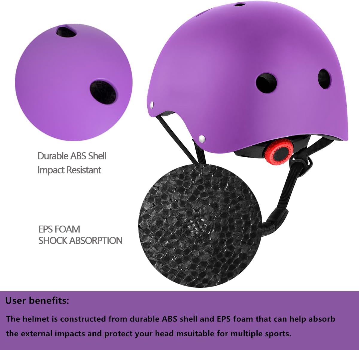 Kids Bike Helmet for Ages 2-14, Adjustable Safety Toddler Helmet with Protective Gear Set, Skateboard Scooter Helmets with Knee Elbow Pads Wrist Guards