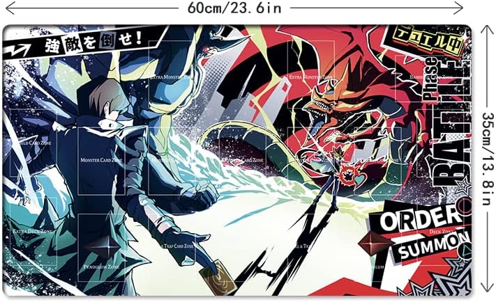 New Mlikemat Playmat Slifer The Sky Dragon & Kaiba Seto TCG CCG OCG Trading Card Game Mat with Zones + Free Bag (ZD039-959-A)