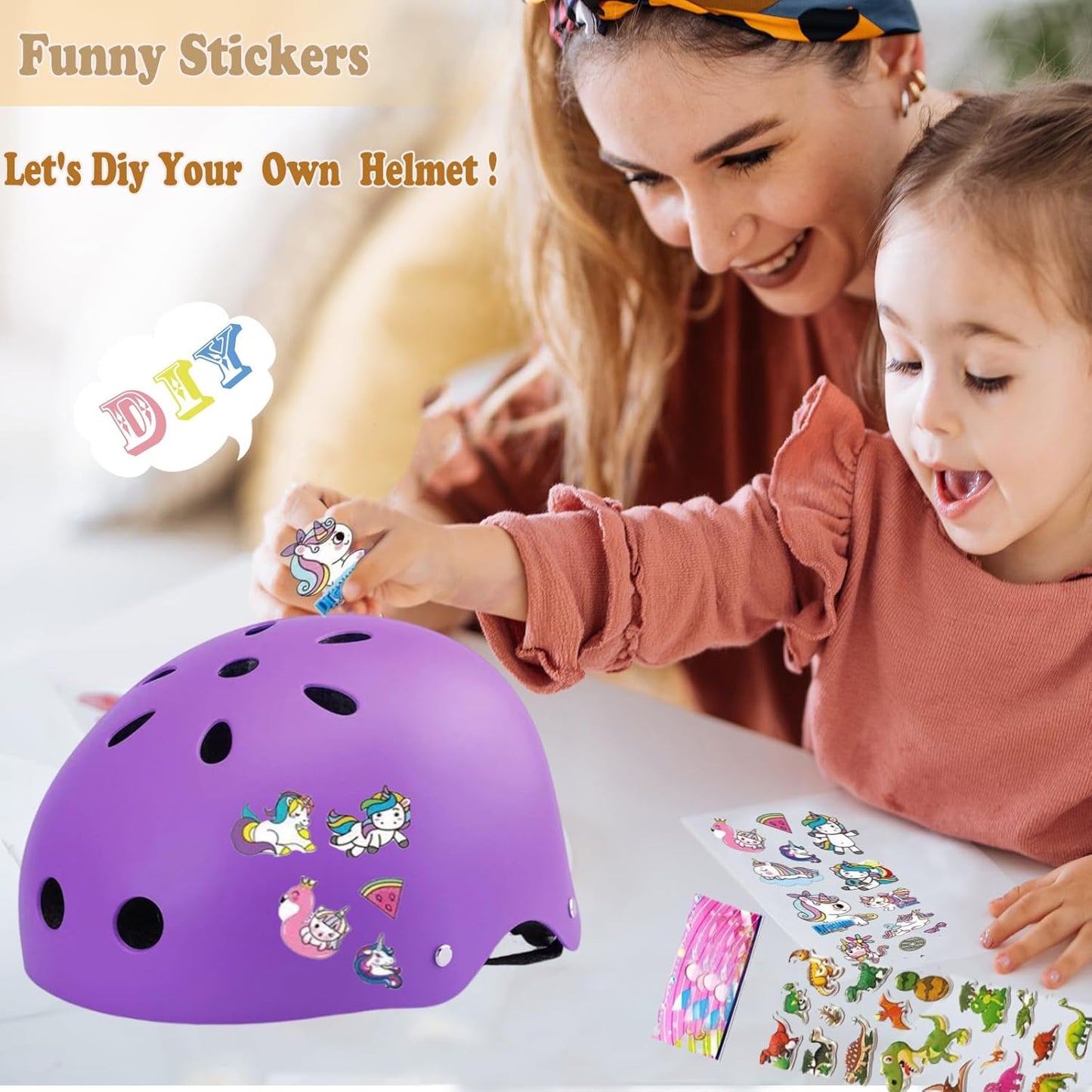 Kids Helmet,Toddler Skateboard Helmets for Ages 2-3-5-8-14 Years Boys Girls with Knee and Elbow Pads Wrist Guards fit Roller Skates,Skateboarding,Skating Scooter Adjustable Kids Helmet