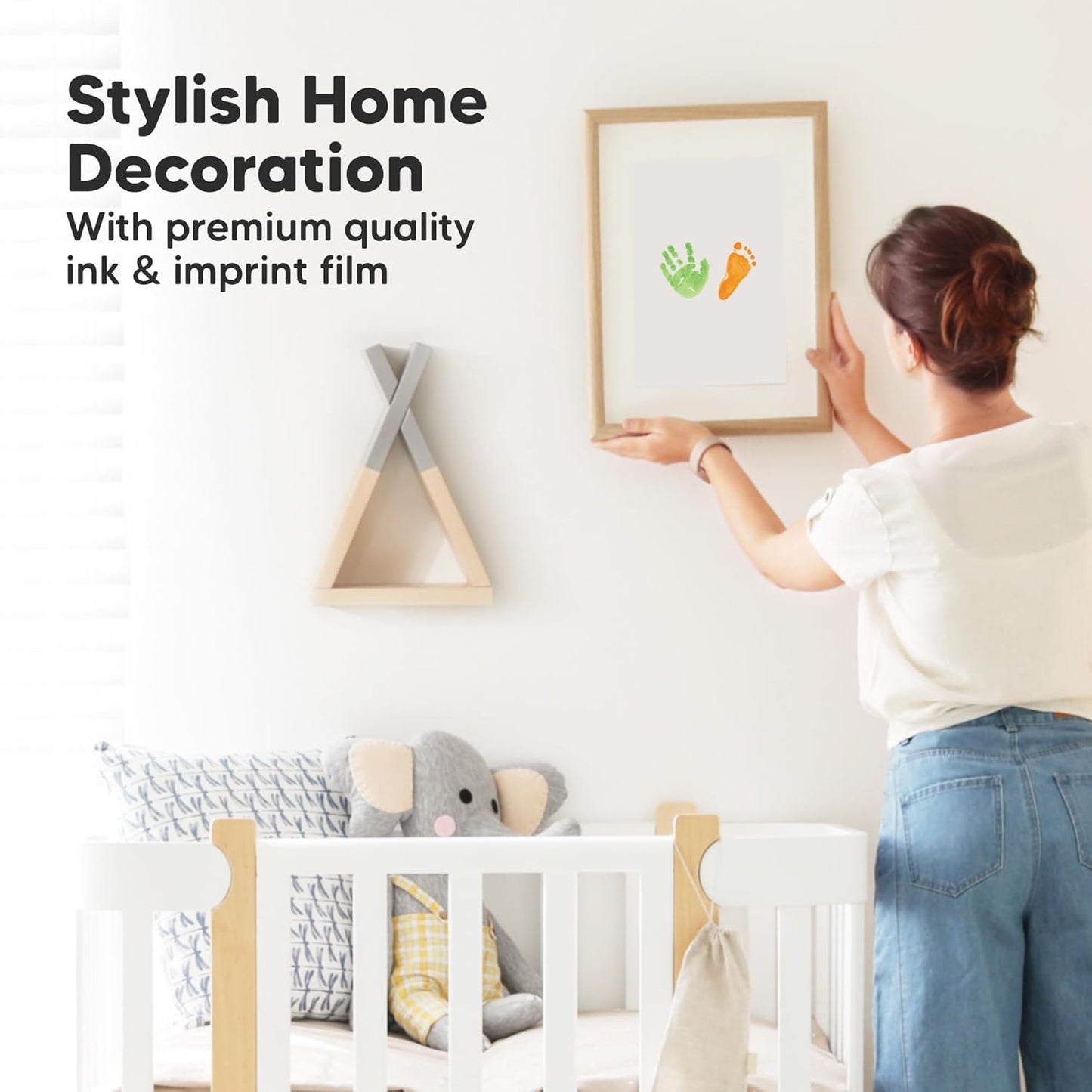 4-Pack Inkless Baby Hand and Footprint Kit - Mess Free Ink Pad for Newborn Keepsake, Dog Nose & Paw Print Kit, Clean Touch Ink Pad for Baby Hand & Footprints, Ideal New Mom Gifts (Fiesta)