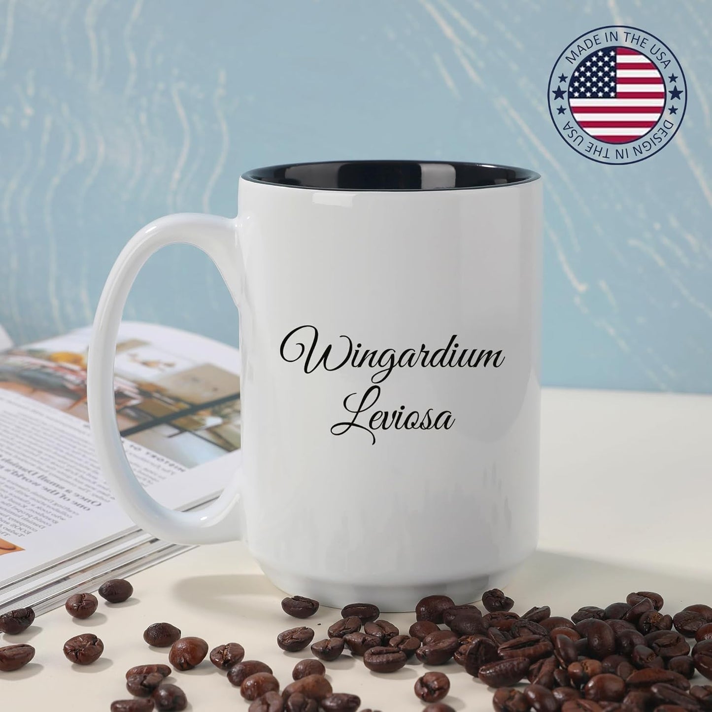 Personalized Coffee Mug, Custom Text Ceramic Mug, 15oz Customized Name Tea Cup, Gifts for Men & Women, Mother's Day Anniversary Christmas (Engraved Custom Text, White)