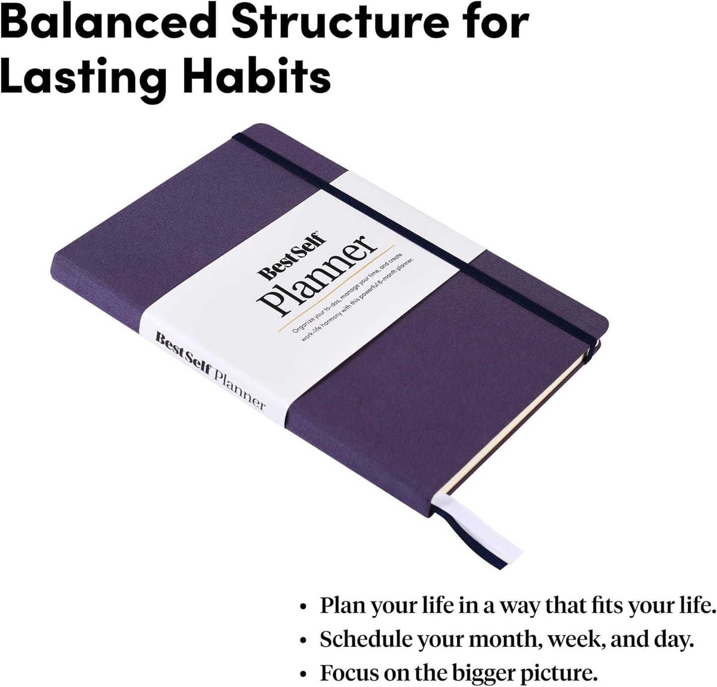 Self Planner by BestSelf โ Undated 6 Month Life Planner for Time Management, Improving Productivity, Scheduling and Achieving Goals โ 7"x10โ Notebook (Black)