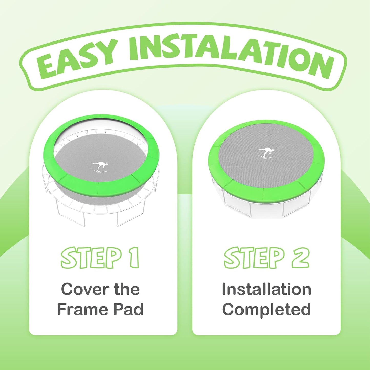 Kangaroo Hoppers Universal 12/14/15FT Trampoline Replacement Safety Pad, Waterproof Surround Spring Foam Cover for Round Frame