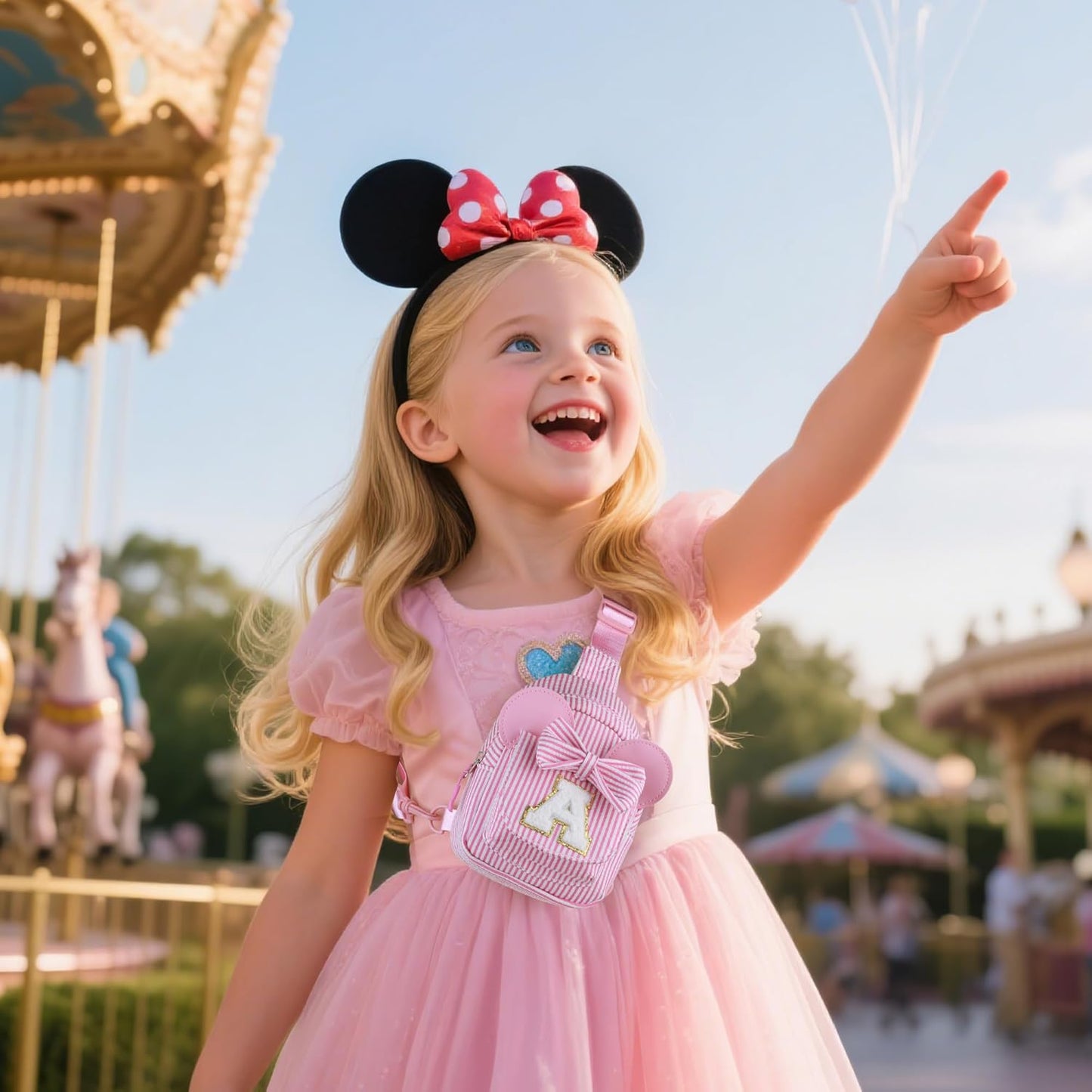 Kids Cross Body Bag, Birthday Gifts for 3 4 5 6 7 8 9 10 Year Old Girls Gift, Small Sling Bags for Girls Kid Daughter Birthday Gift for Kids Girl Monogram Small Belt Bag (Pink J)