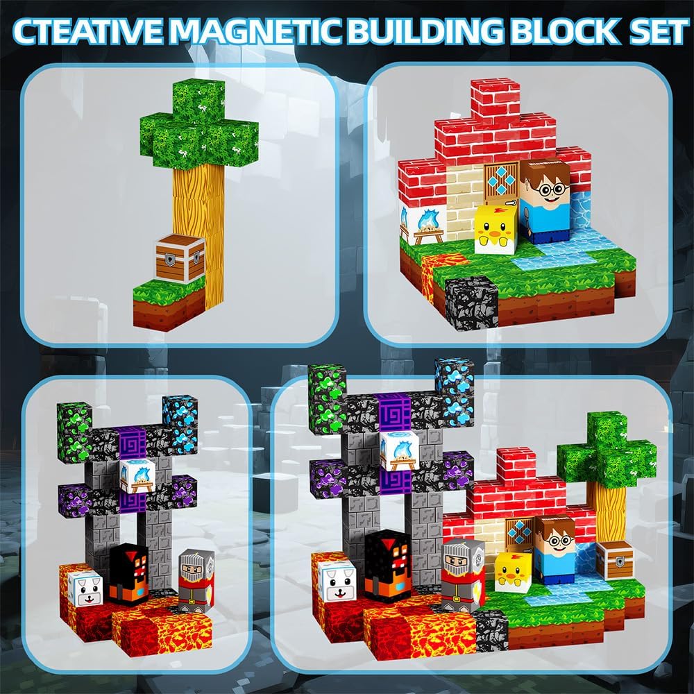 100pcs Magnetic Blocks Magnetic Building Blocks Set, Kids Sensory Toy for Toddlers STEM Learning, Stacking Magnets for Kids