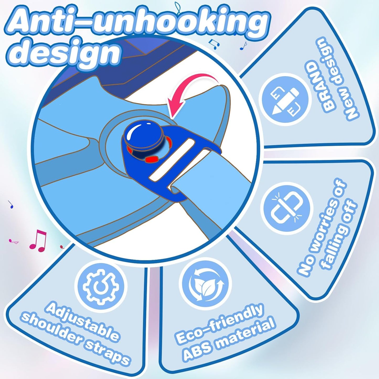 Kids Guitar and Microphone Set, Toy Guitar with Adjustable Volume and Strap, Microphone with Stand and Color Light, Toddler Musical Instrument for 3-5 5-9, Kids Karaoke Machine for Boy Girls(Blue)