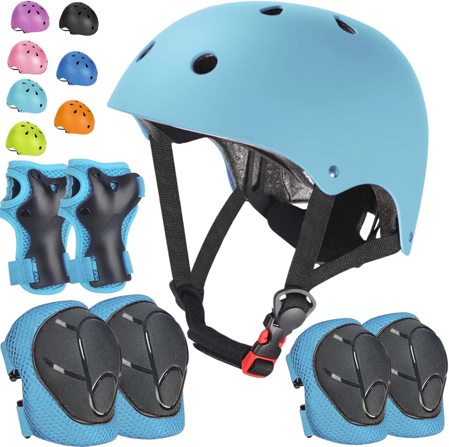 Kids Bike Helmet Set Adjustable Helmet for Ages 3-15 Kids Toddler Boys Girls Youth, Multi-Sport Bicycle Skateboarding Football Rollerskating Scooter Rollerblade Balance Bike Helmets