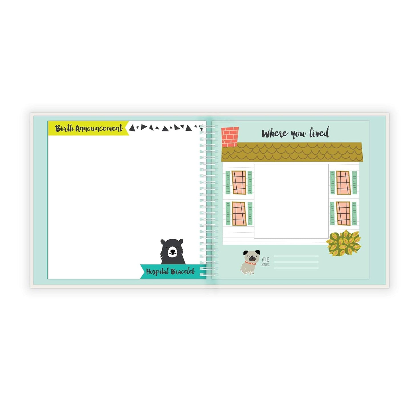 Lucy Darling Little Animal Baby Memory Book – First 5 Years Keepsake Journal & Photo Album for Baby Boy/Girl, Gender-Neutral Milestone Book, Thoughtful Gift for New Moms