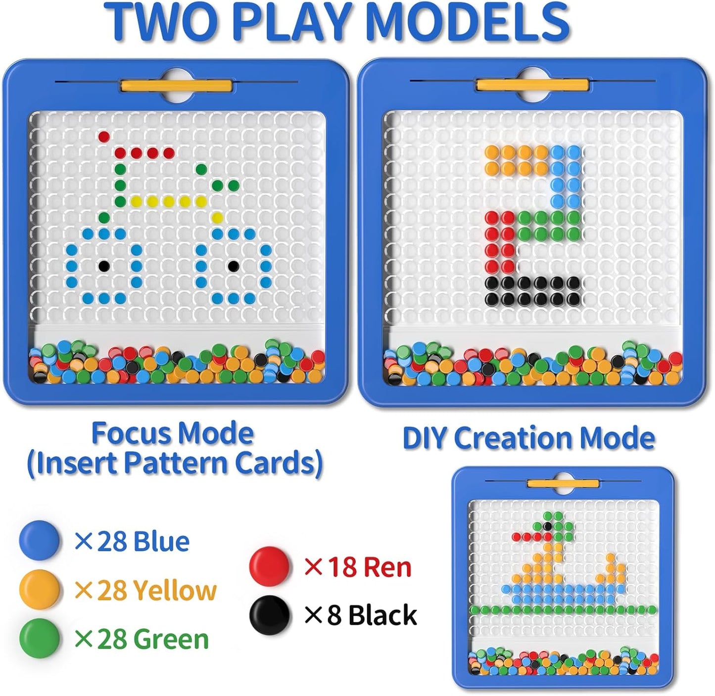 Large Magnetic Dots Board for Toddlers, Magnetic Drawing Board for Kids, Magnetic Dot Art with Magnetic Pen, Montessori Preschool Education Travel Toys for Kids Boys Girls Age 2 3 4 5 6 7 8 Years Old