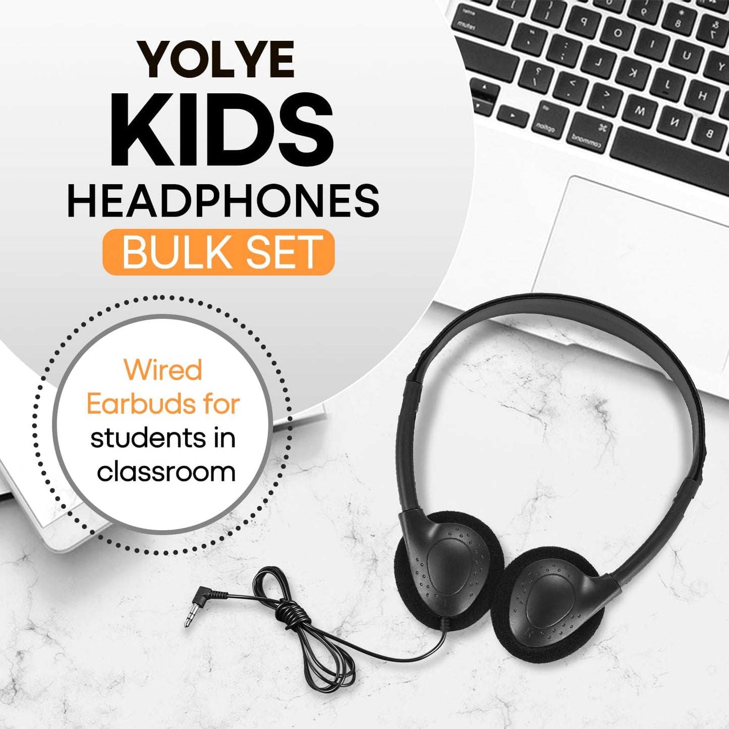 Kids Headphones Bulk 50 Pack for School Classroom Students Children Toddler Boys Girls Teen Adults