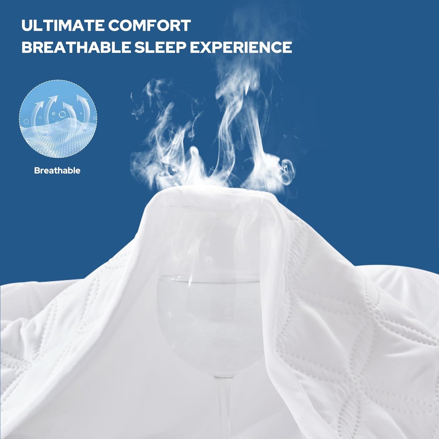 2 Pack Waterproof Mattress Protector, Twin Size Mattress Pad with Deep Pocket Fitted Up to 6-15 inches, Soft Noiseless Single Bed Mattress Cover for Bedroom, Dorm Room