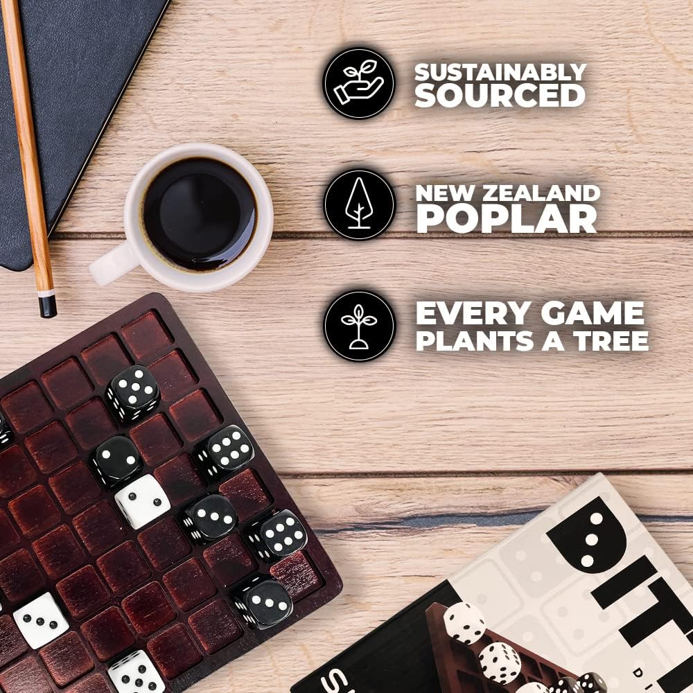 Dittle™️- Dice Battle | 2 Player Dice Games for Adults | Adult Board Games for 2 Players | Best Two Player Game for Adults | Two Person Wooden Coffee Table Fun | Bar Game for Adult Indoor Tabletop