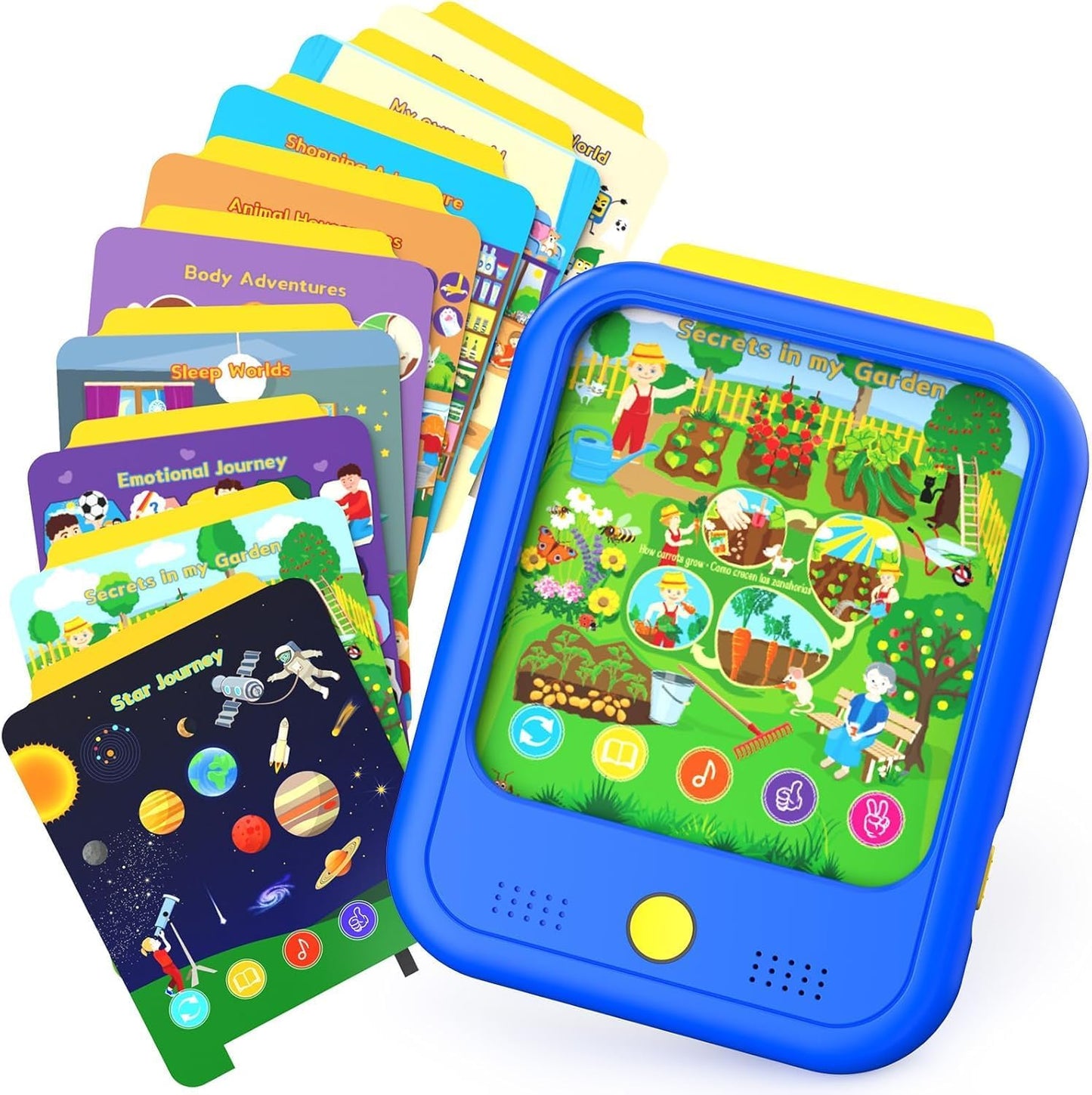 Kids Learning Tablet Educational Learning Pad for Toddlers 2-5 to Learn Alphabets, Numbers, Foods, Time, Music, Talking Cards for Toddlers,Learning Educational Toy Kids Gifts