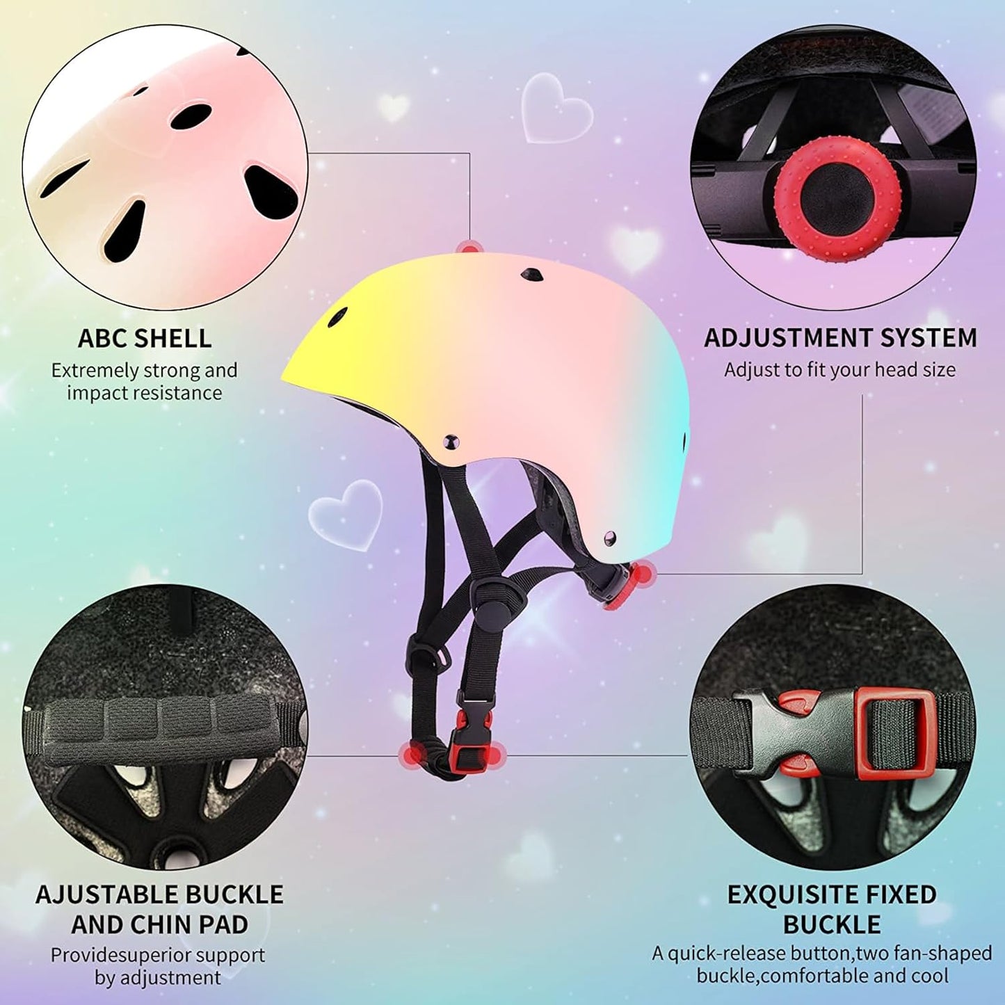 Kids Helmet for 2-3-5-8-14 Ages Girls and Boys, Ventilation and Impact Resistance Toddler Helmet for Multi-Sport Bicycle Scooter Inline Roller Skate and Skateboarding