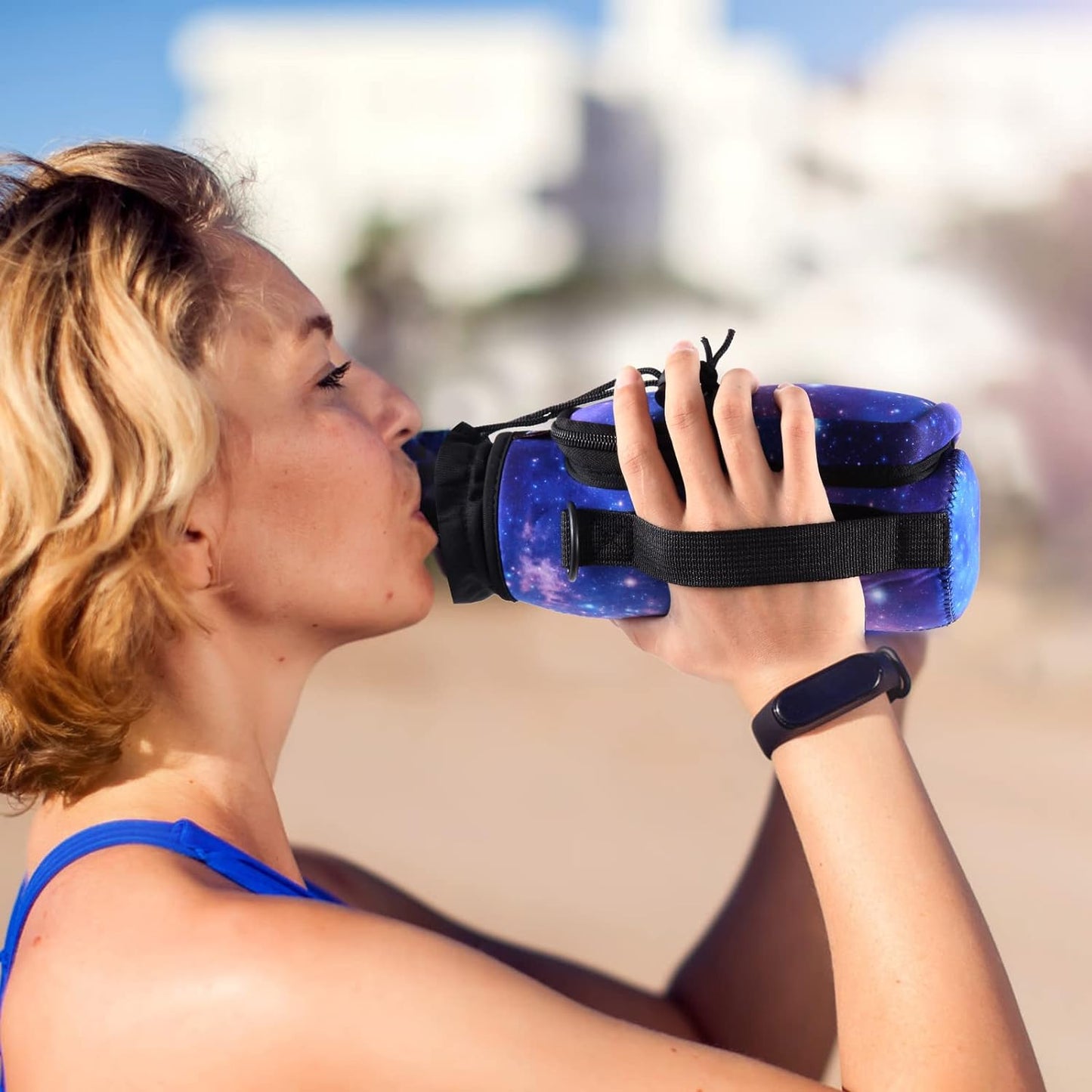 AUPET Water Bottle Sling Bag Sleeve Holder Carrier 25/32/40/64 oz,Insulated Crossbody Water Bottle Case Cover with Strap and Pockets for Men/Women Walking Hiking