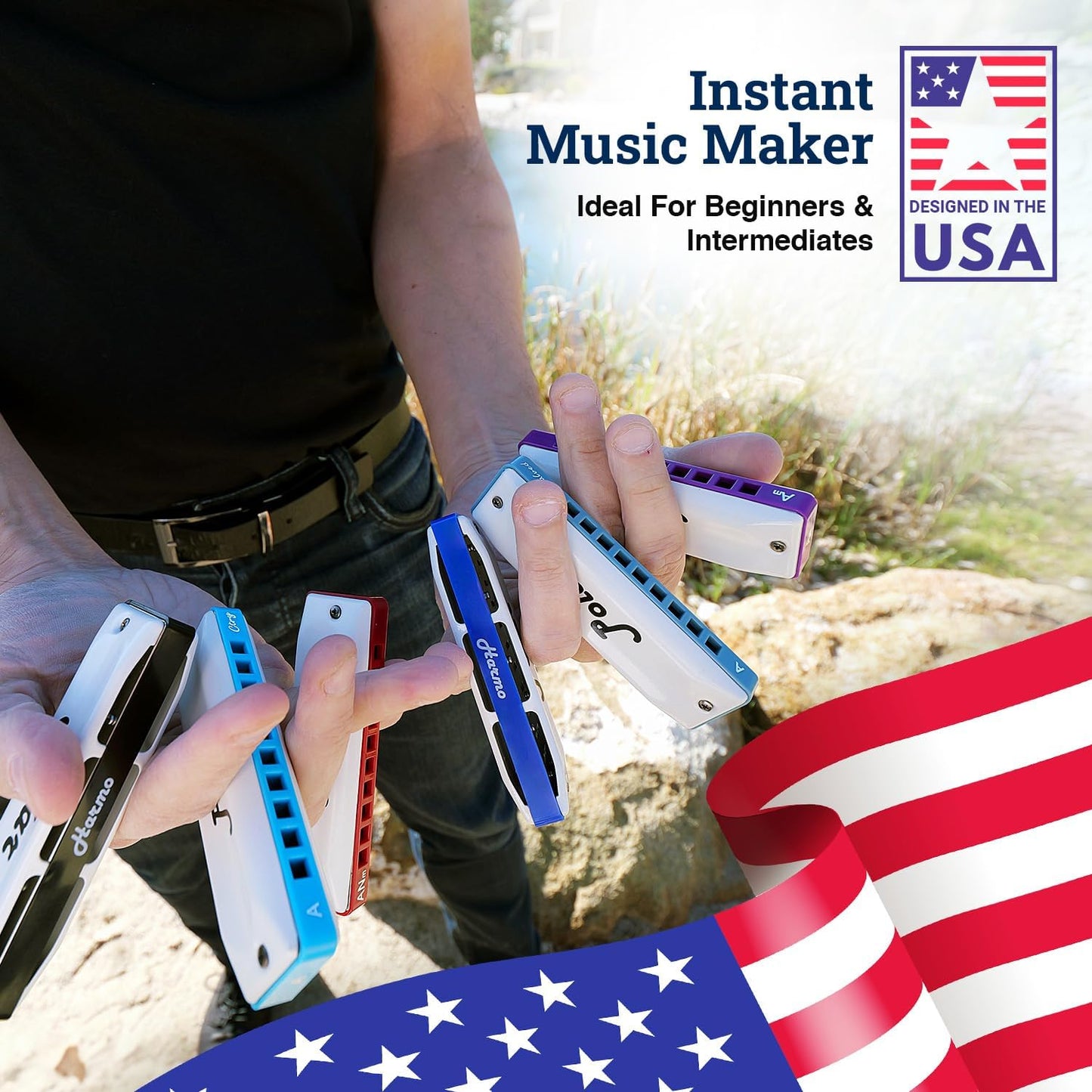 Harmo Polar Diatonic Harmonica Key of Ab, Super Country Tuned - Ideal for Bluegrass, Jazz, and Celtic Music, Mouth Organ With Case, Harmonica for Adults, Beginners & Professionals