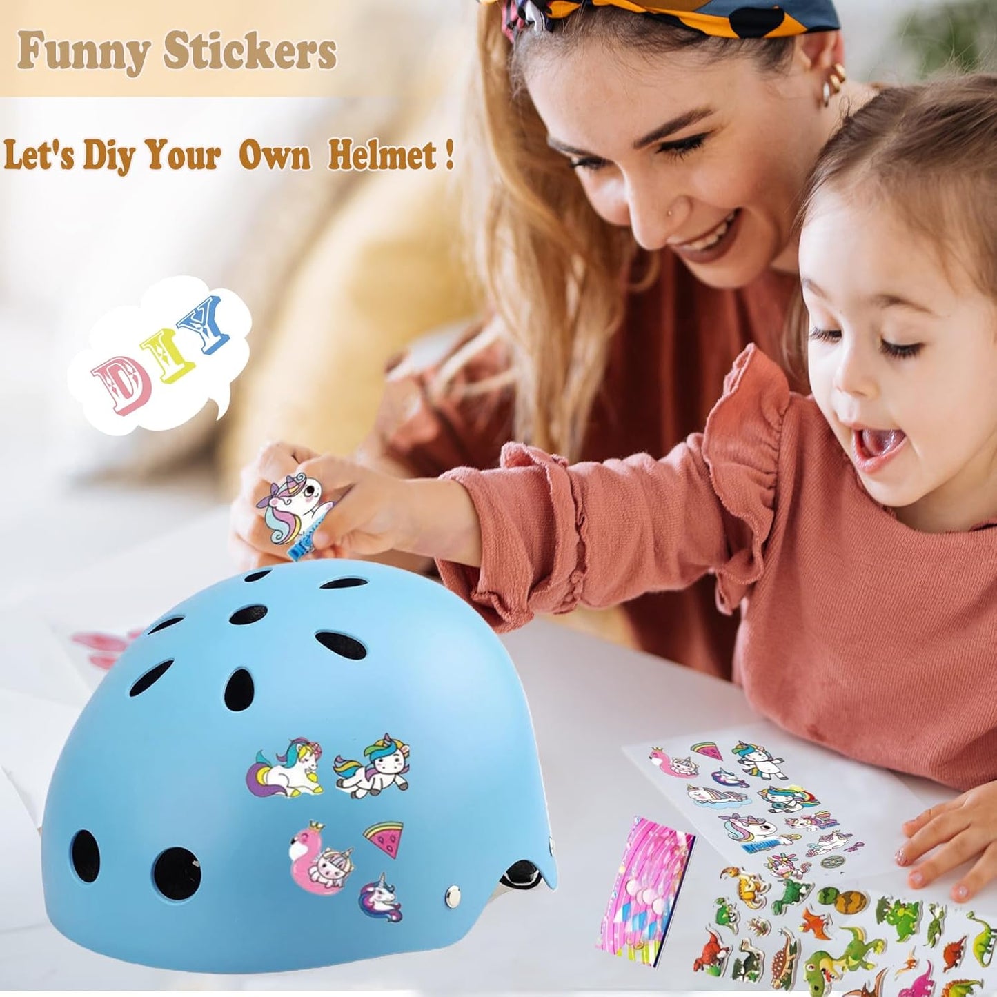 Kids Helmet,Toddler Skateboard Helmets for Ages 2-3-5-8-14 Years Boys Girls with Knee and Elbow Pads Wrist Guards fit Roller Skates,Skateboarding,Skating Scooter Adjustable Kids Helmet