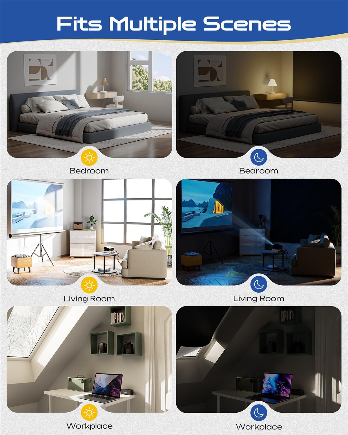 26" W x 84" L 100% Portable Blackout Curtains, Total Darkness No-Drill Black Out Window Cover,Temporary Blackout Shades with Hook & Loop Tape, for Bedroom, Nursery, Dorm, Travel (Black)