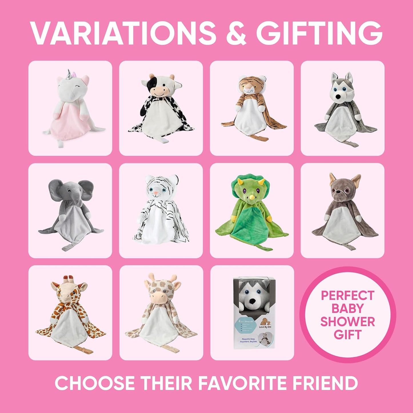 4-in-1 Sound Machine, Baby Lovey, Blanket - White Noise & Lullaby Plush Unicorn Calms & Reduces Wakeups, Helps Toddler Sleep Longer - Proven Sleep Aid -Musical BPA-Free, Machine Washable Newborn Gift