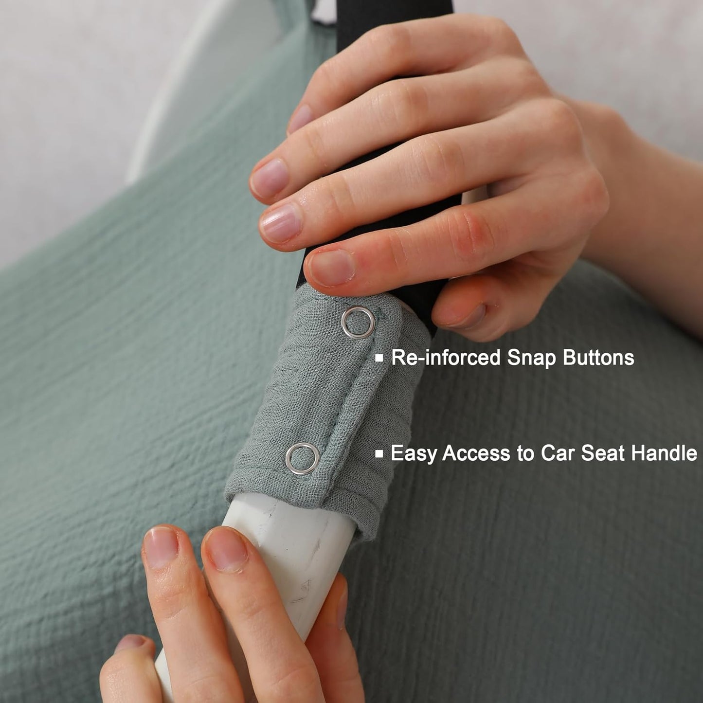 100% Muslin Cotton Car Seat Cover Baby, Carseat Canopy Cover, Universal Fit Stroller Covers for Boys and Girls (Roman Green)