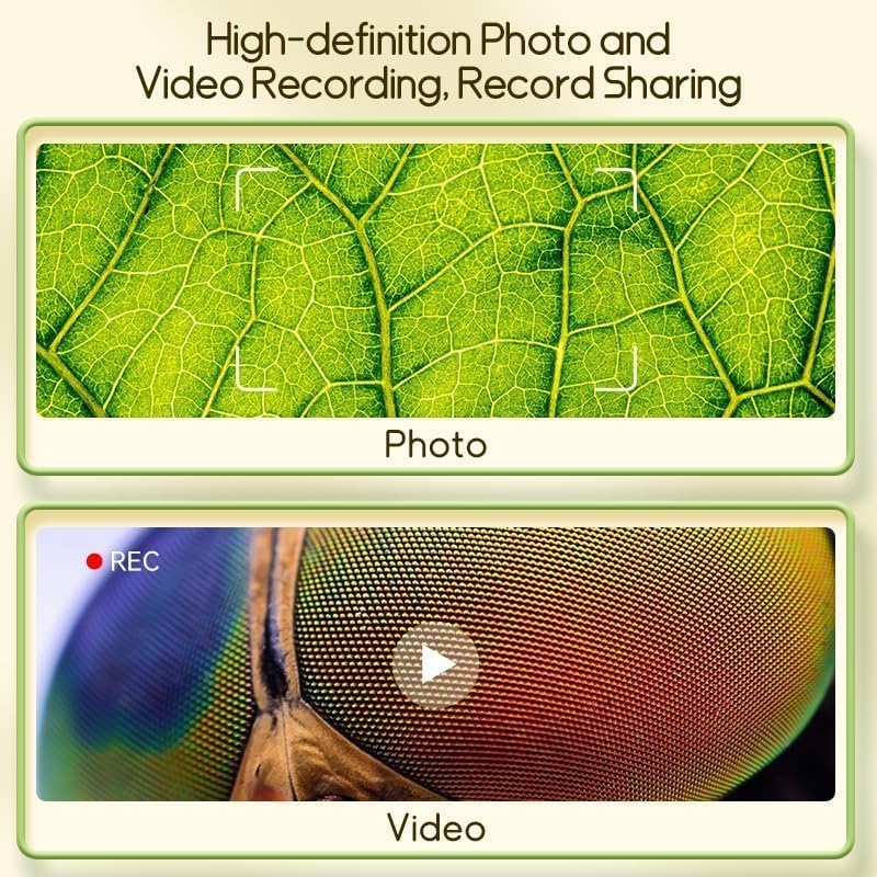 Kids Microscope - Ashfly 1000X Portable Microscope for Kids, Photo & Video Miniscope Pocket Microscope Gifts, 2'' Digital Screen Microscopes for 3-12 Age Years Old Boys Girls Toys