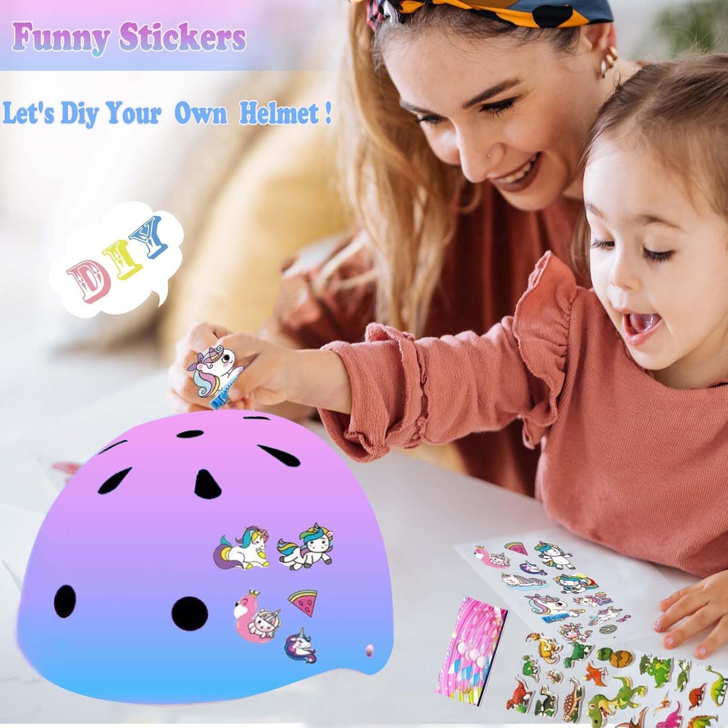 Kids Helmet,Toddler Skateboard Helmets for Ages 2-3-5-8-14 Years Boys Girls with Knee and Elbow Pads Wrist Guards fit Roller Skates,Skateboarding,Skating Scooter Adjustable Kids Helmet