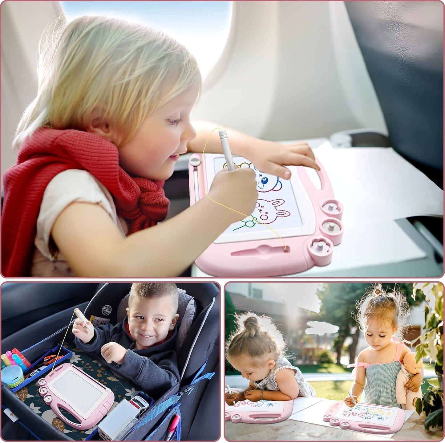AiTuiTui Magnetic Drawing Board Toddler Toys for Girl Gifts, Erasable Doodle Sketching Writing Pad Travel Games for Kids in Car, Early Education Learning Skill Development Toys for Toddlers
