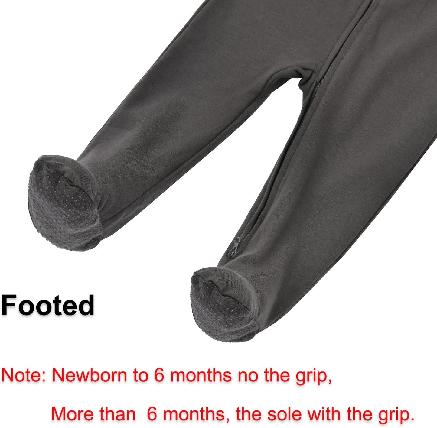 Aablexema Baby Footed Pajamas with Mitten Cuffs Zipper 4-Pack Infant Newborn Cotton Long Sleeve Outfit