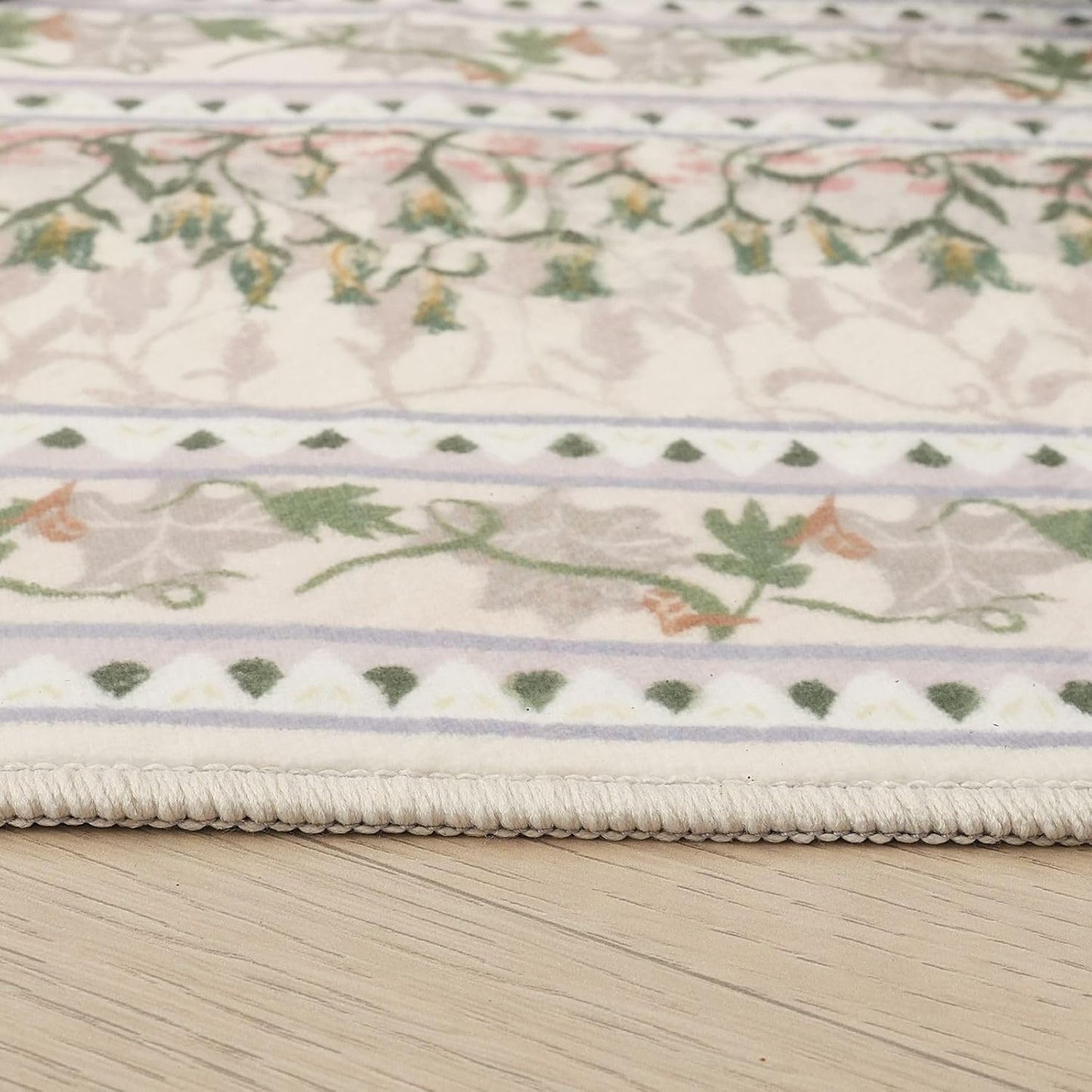 4x6 Rug for Bedroom Impressionist-Style Vintage Washable Rugs Non Slip Low Pile Small Carpet for Bedside Kids Room Office Dining Room, Beige