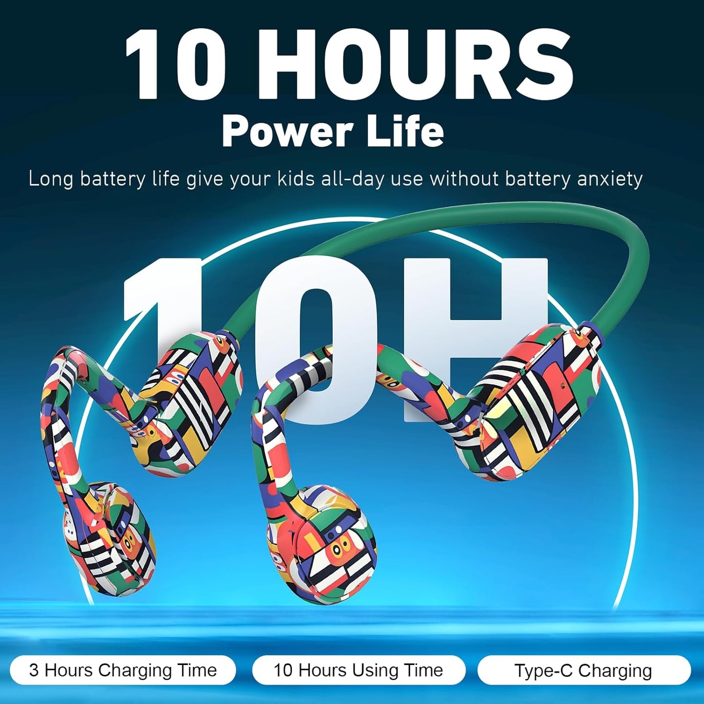 Kids Headphones, Bluetooth 5.2 Air Conduction Open Ear Headphones, 85dB Volume Limiting-Yellow