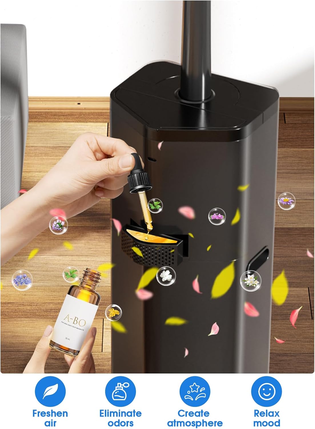 5Gal Humidifiers for Bedroom Large Room 2800 sq ft, 19L Quiet Humidifiers for Large Room, Floor Humidifier with 6 Mist Mode & Auto 180°Mist Tube for Home Whole House School Office Commercial Plants