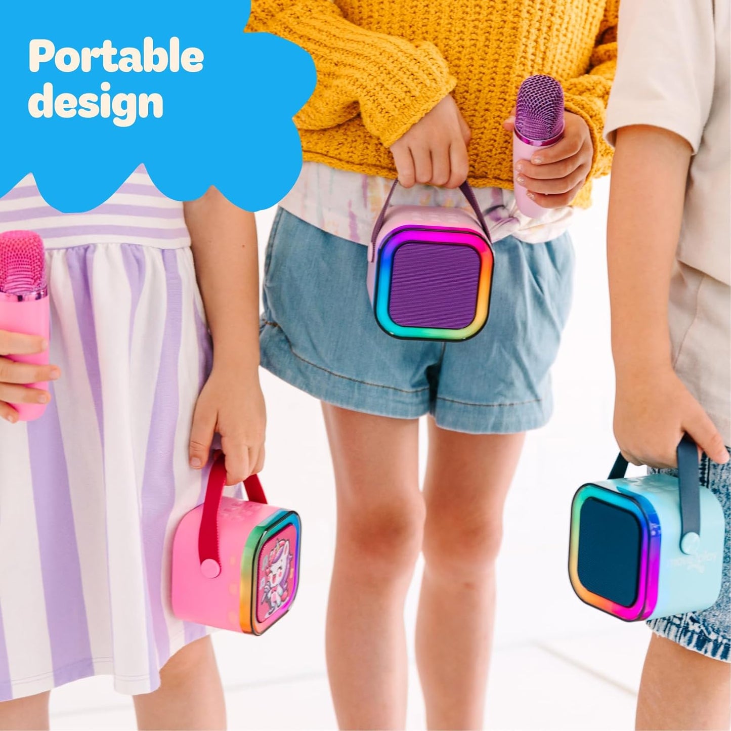 Move2Play, Karaoke Machine for Kids | Includes 20+ Kid Songs | 2 Microphones | Connect with Bluetooth | 3, 4, 5, 6, 7+ Year Old Gift | Toy for Girls, Boys, & Toddler | Birthday Present