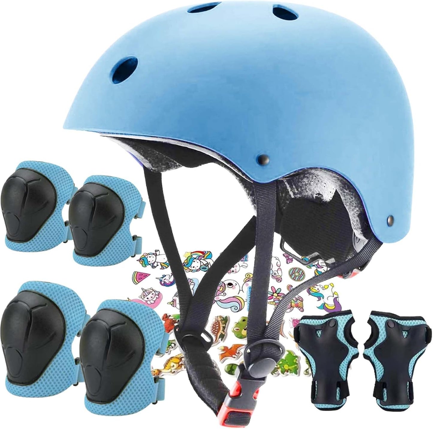 Kids Helmet,Toddler Skateboard Helmets for Ages 2-3-5-8-14 Years Boys Girls with Knee and Elbow Pads Wrist Guards fit Roller Skates,Skateboarding,Skating Scooter Adjustable Kids Helmet