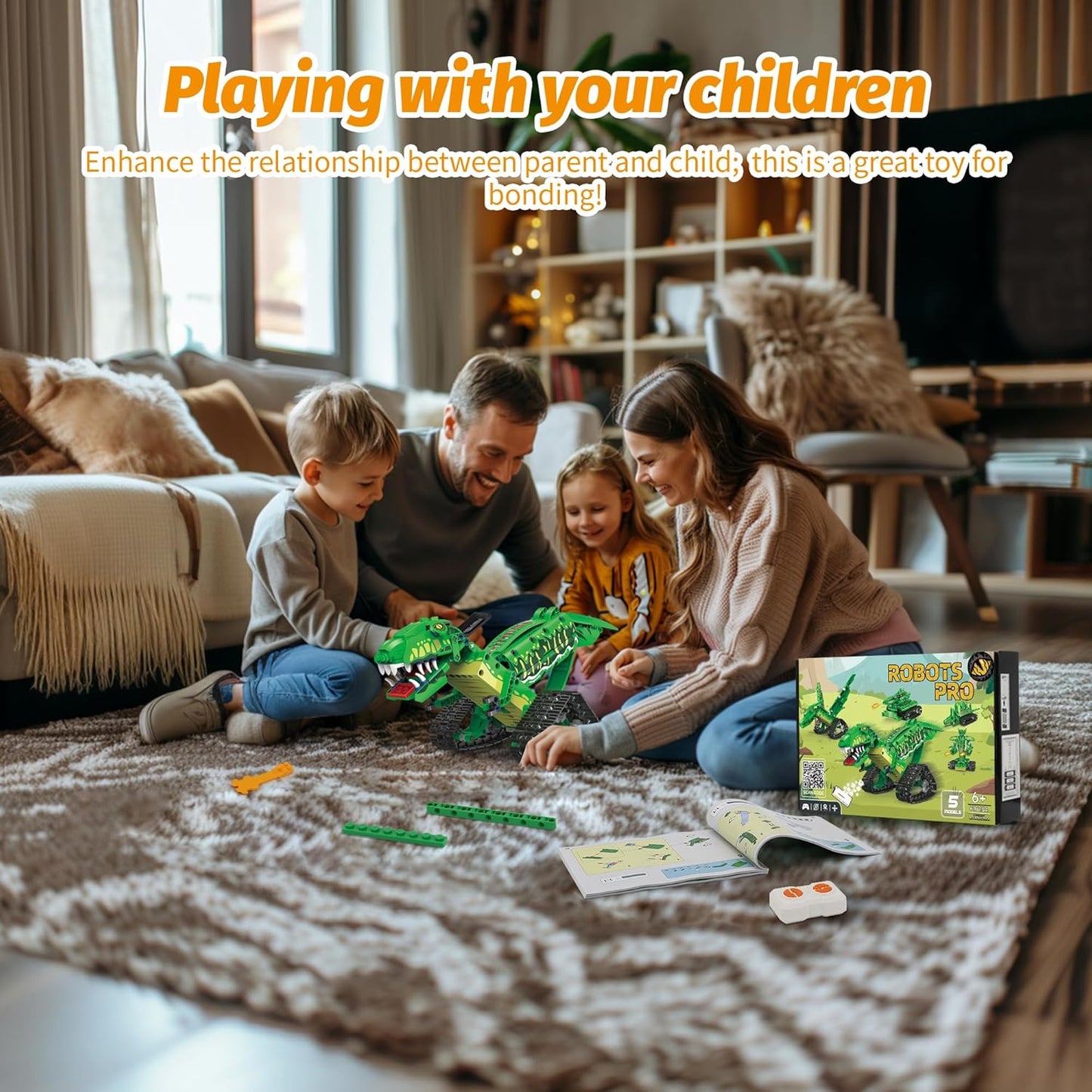 5 in 1 Dinosaur Toy for 6-12 Years Old Kids Boys, Robot Dino Building Set with APP & 2.4GHz Remote Control Science Programmable Building Block Dinosaur Kit, Birthday Gifts for Age 6 7 8 9 10 11 12