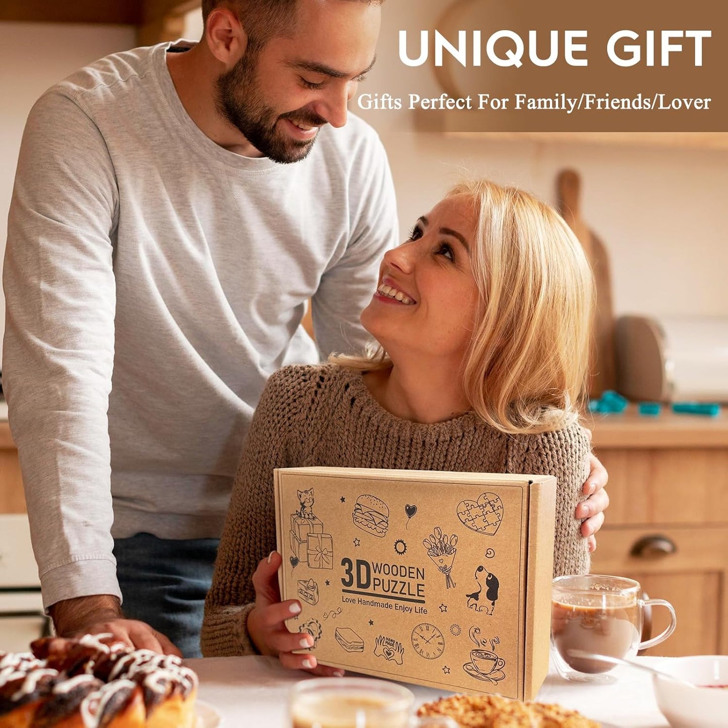 3D Puzzle for Adults Clock-Dragon Design Model Kit-Mechanical DIY Pendulum Clock with Roman Numerals-Desk Office Home Decor Personalized Gift for DIY Lovers