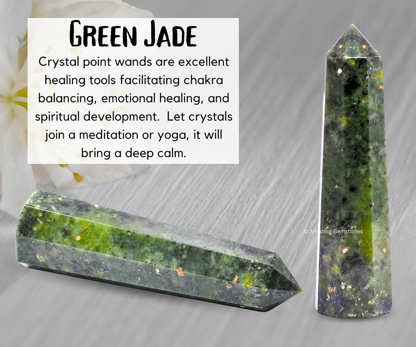 Amazing Gemstone Green Jade Crystal Towers - Natural Healing Crystal Point Obelisk for Reiki Healing and Crystal Grid (3 Inch)