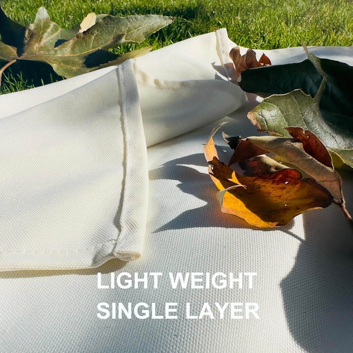 4’9” x 6’3” White Lightweight Water-Resistant Canvas Mat – Picnic, Outdoor, Beach, Park, Camping, Toy Mat