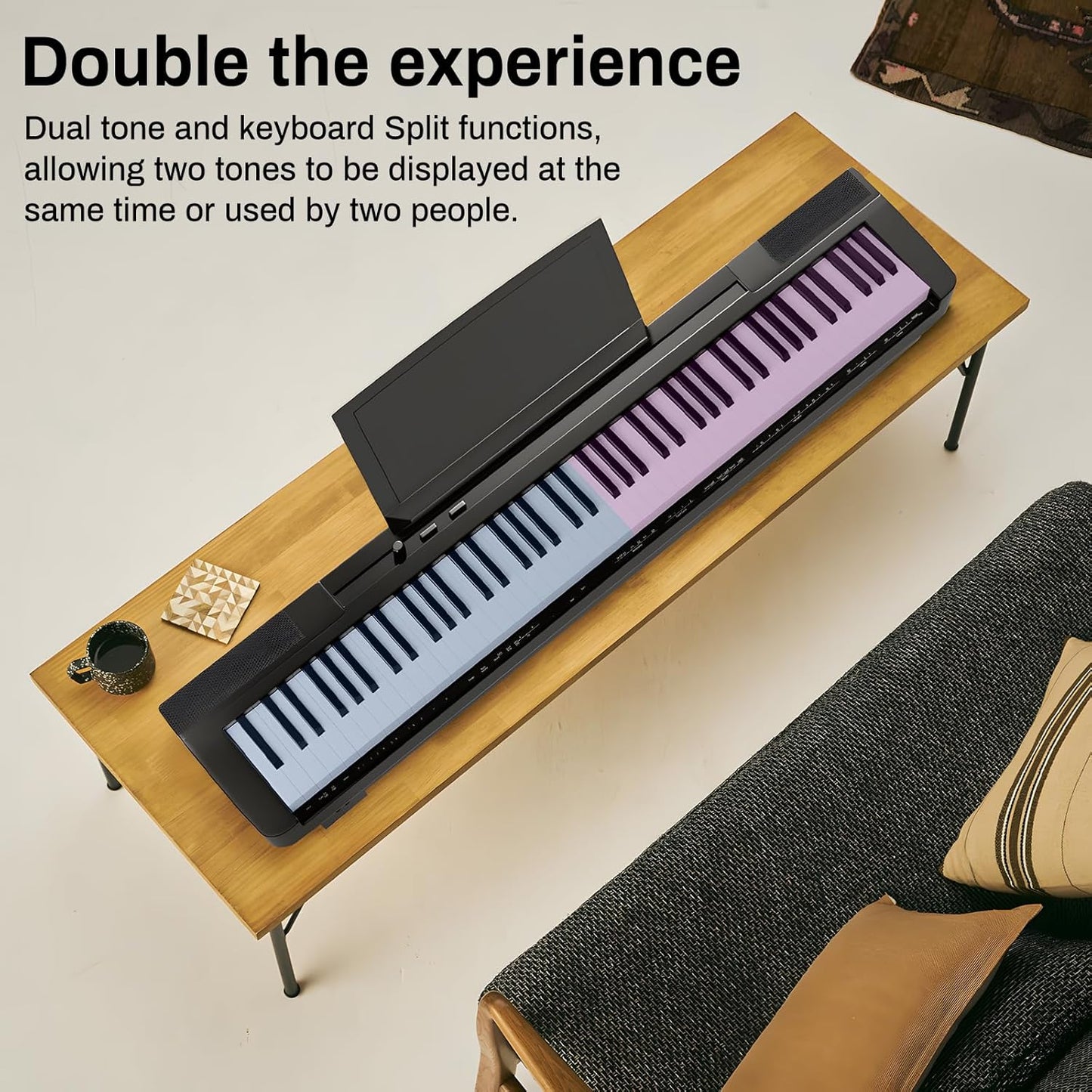 AODSK 88 Key Weighted Action Digital Piano,Grade Hammer Action Keyboard for Beginner Adults Beginner Digital Piano Black (Three-pedal)