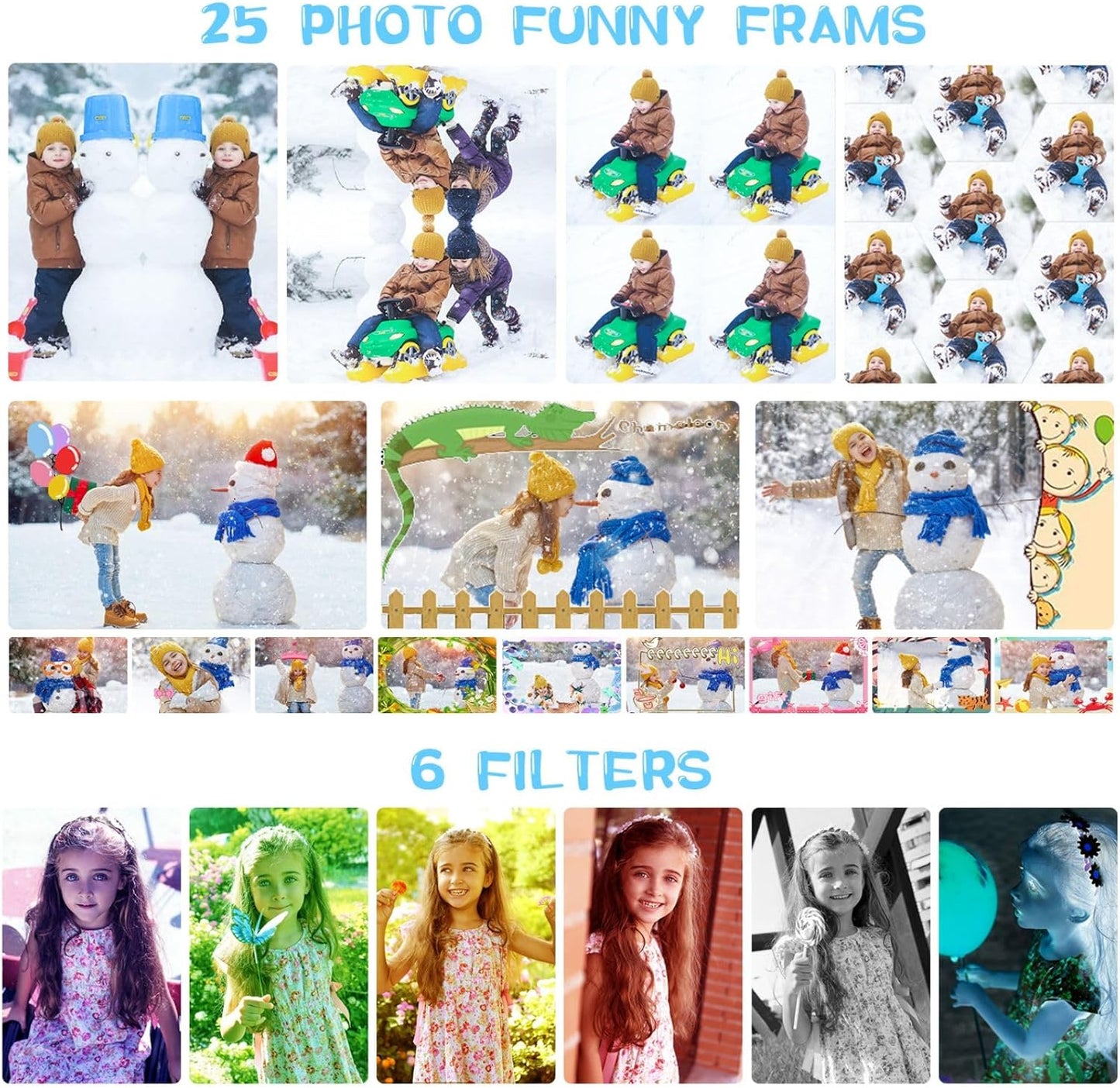 Kids Camera, Toddler Kid Digital Camera with 180°Flip Lens & 2.4in IPS Screen, Birthday Festival Gifts Present Toy for 4 5 6 7 8 9 10 11 Year Old Girls/Boys, 32 GB Card Included, X101