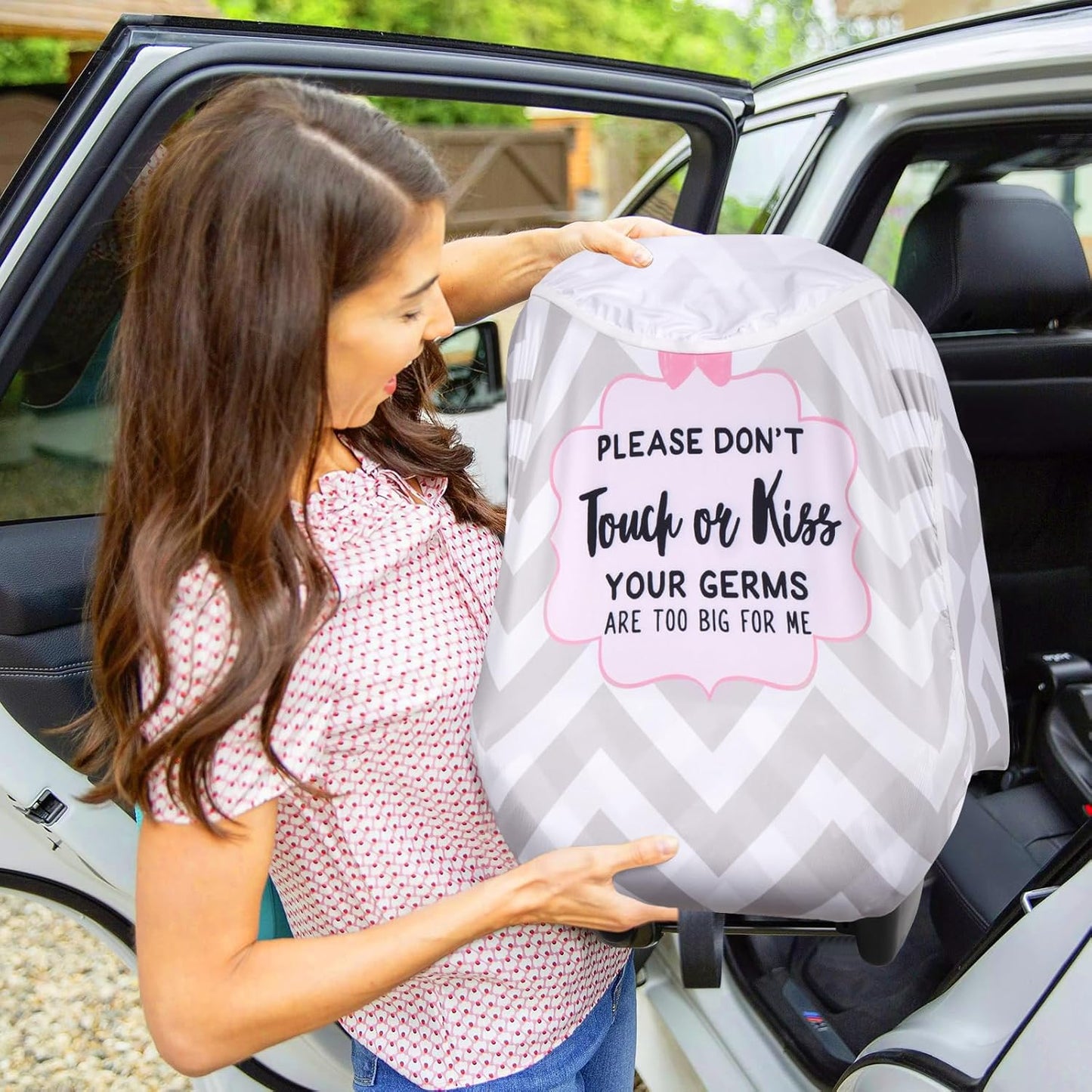 Metplus 2-in-1 Baby Car Seat Cover, Multi Use Cover for Baby Car Seat Canopy with Privacy Sun Shade, Protect Your Baby's Safety Seat with Style, Infant Carrier Covers for Boys & Girls