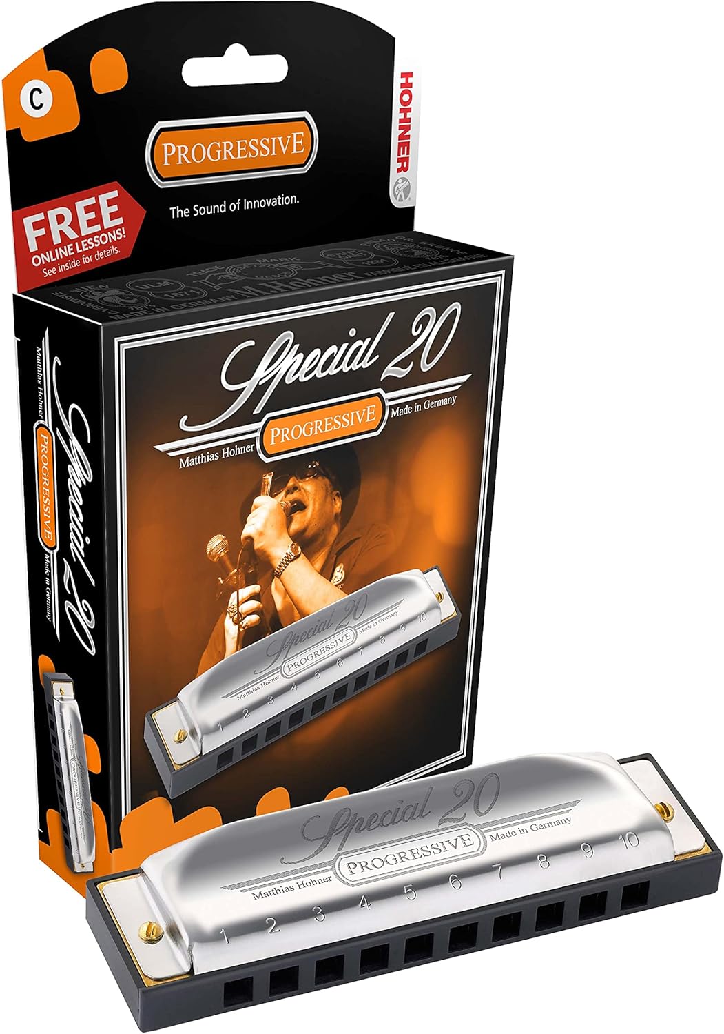 Hohner Special 20 Harmonica - Key of E Bundle with Case, Pouch, Online Manual, and Austin Bazaar Polishing Cloth