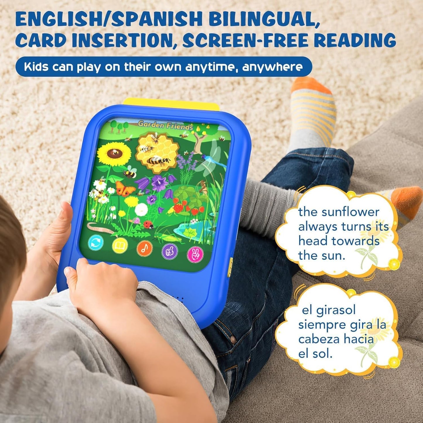 Kids Learning Tablet Educational Learning Pad for Toddlers 2-5 to Learn Alphabets, Numbers, Foods, Time, Music, Talking Cards for Toddlers,Learning Educational Toy Kids Gifts