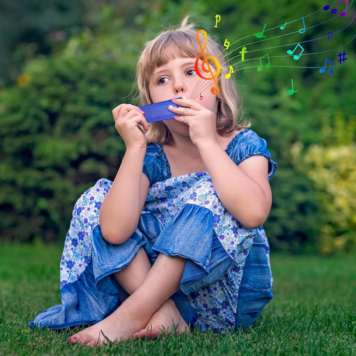 Liliful 10 Pcs 10 Hole Translucent Harmonica with Number Holes Educational Musical Enlightenment Harmonica Instrument for Charity Party Favors Holiday Birthday Christmas Gifts for Beginners, 5 Colors